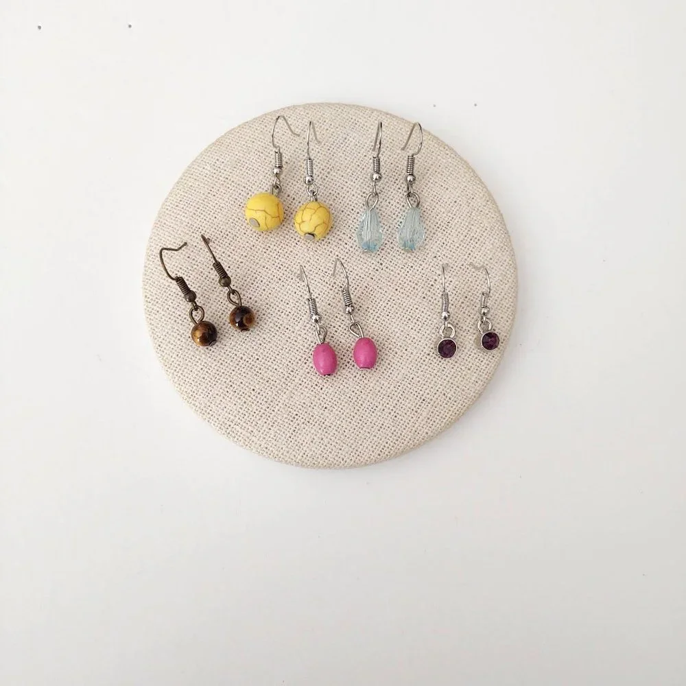 5 pair bundle small dangle earrings